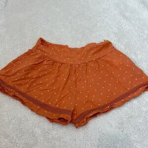 ROXY Shorts Womens Medium Orange Coral‎ Printed Side Zip